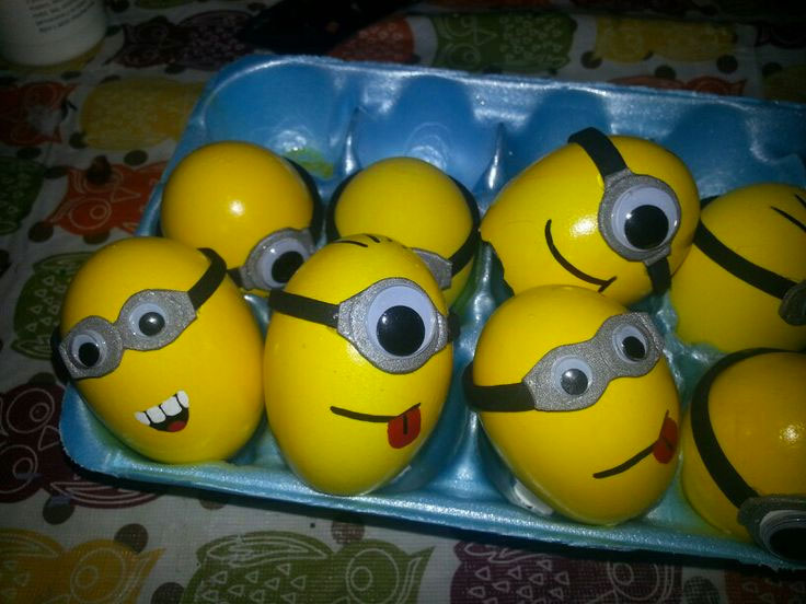 Huevos decorados como Minions