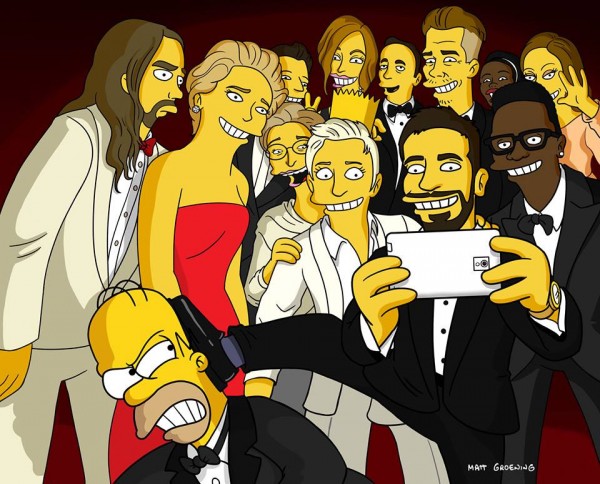 La selfie de los Oscar simpsonizada