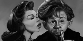 Caricatura de Ava Gardner y Mickey Rooney