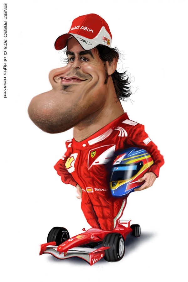 Caricatura de Fernando Alonso