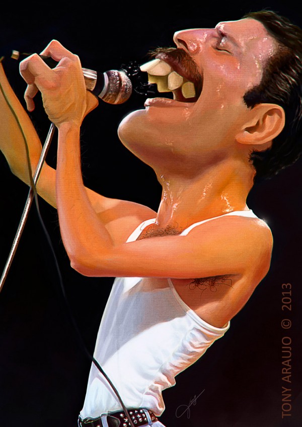Caricatura de Freddie Mercury