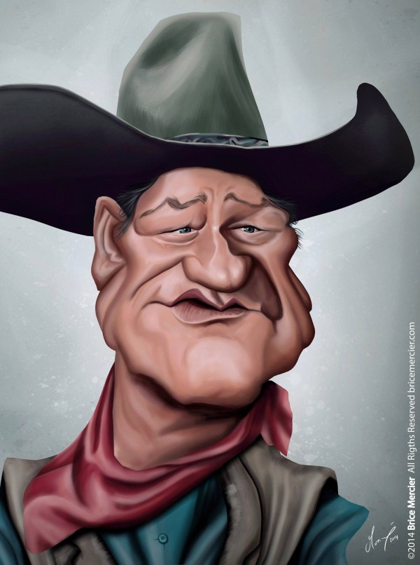 Caricatura de John Wayne