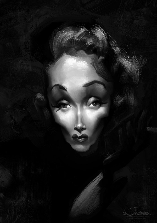 Caricatura de Marlene Dietrich