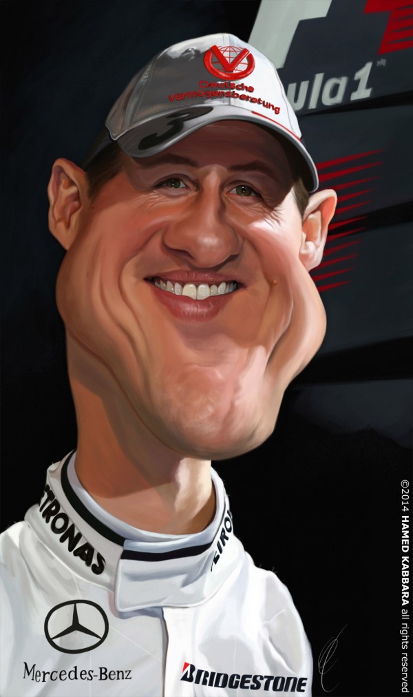 Caricatura de Michael Schumacher