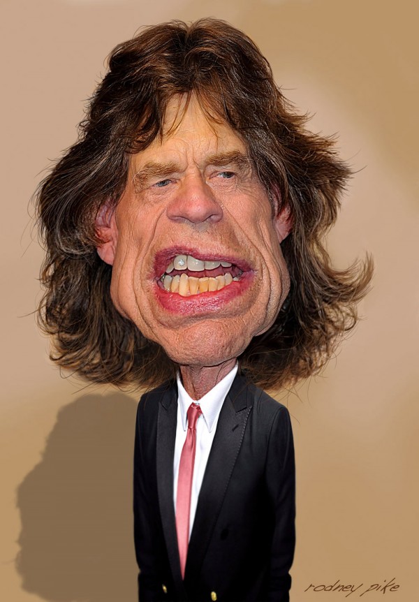 Caricatura de Mick Jagger