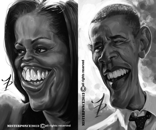 Caricatura de los Obama