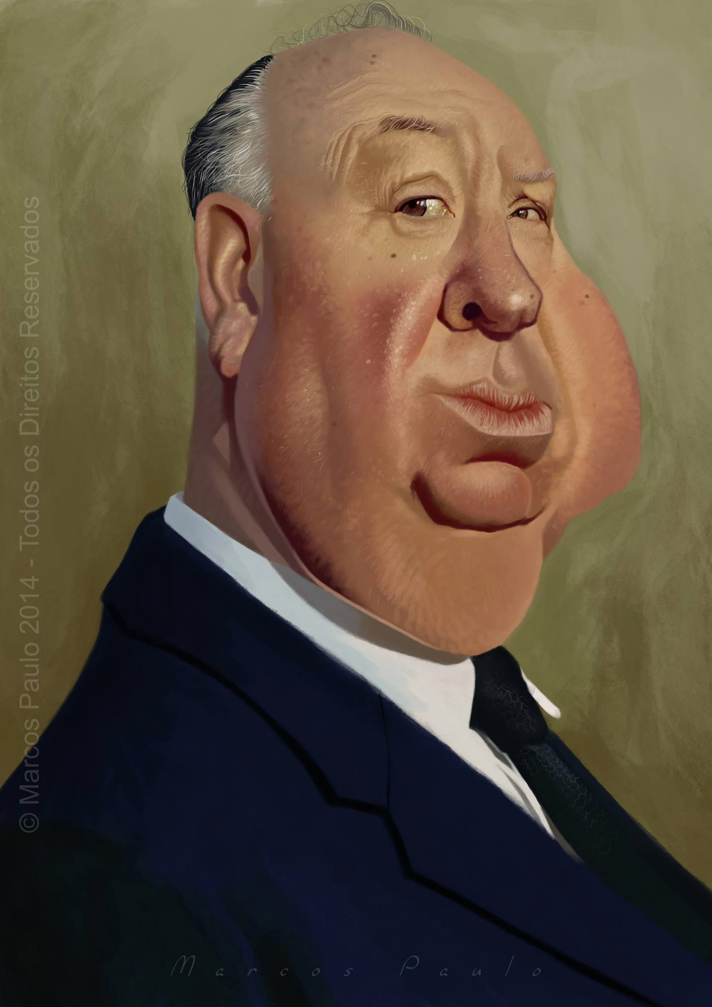 Caricatura de Alfred Hitchcock