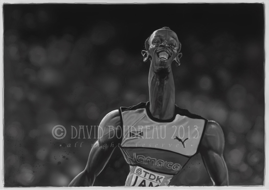 Caricatura de Usain Bolt
