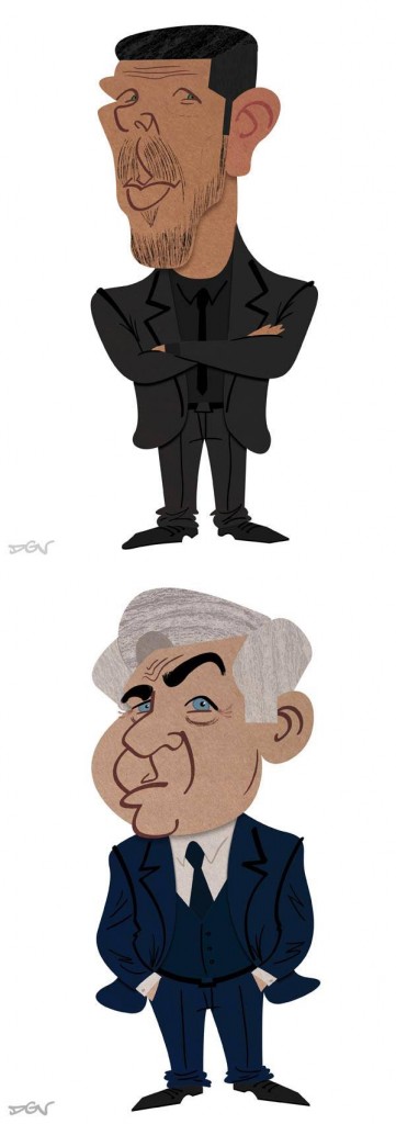 Caricaturas de Diego Pablo Simeone y Carlo Ancelotti