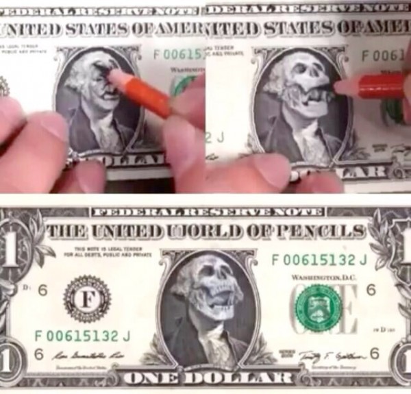 Dibujando sobre un dólar