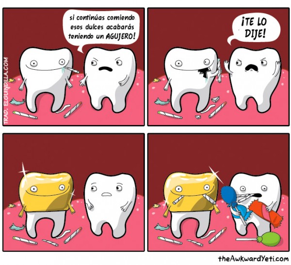 El azúcar en los dientes