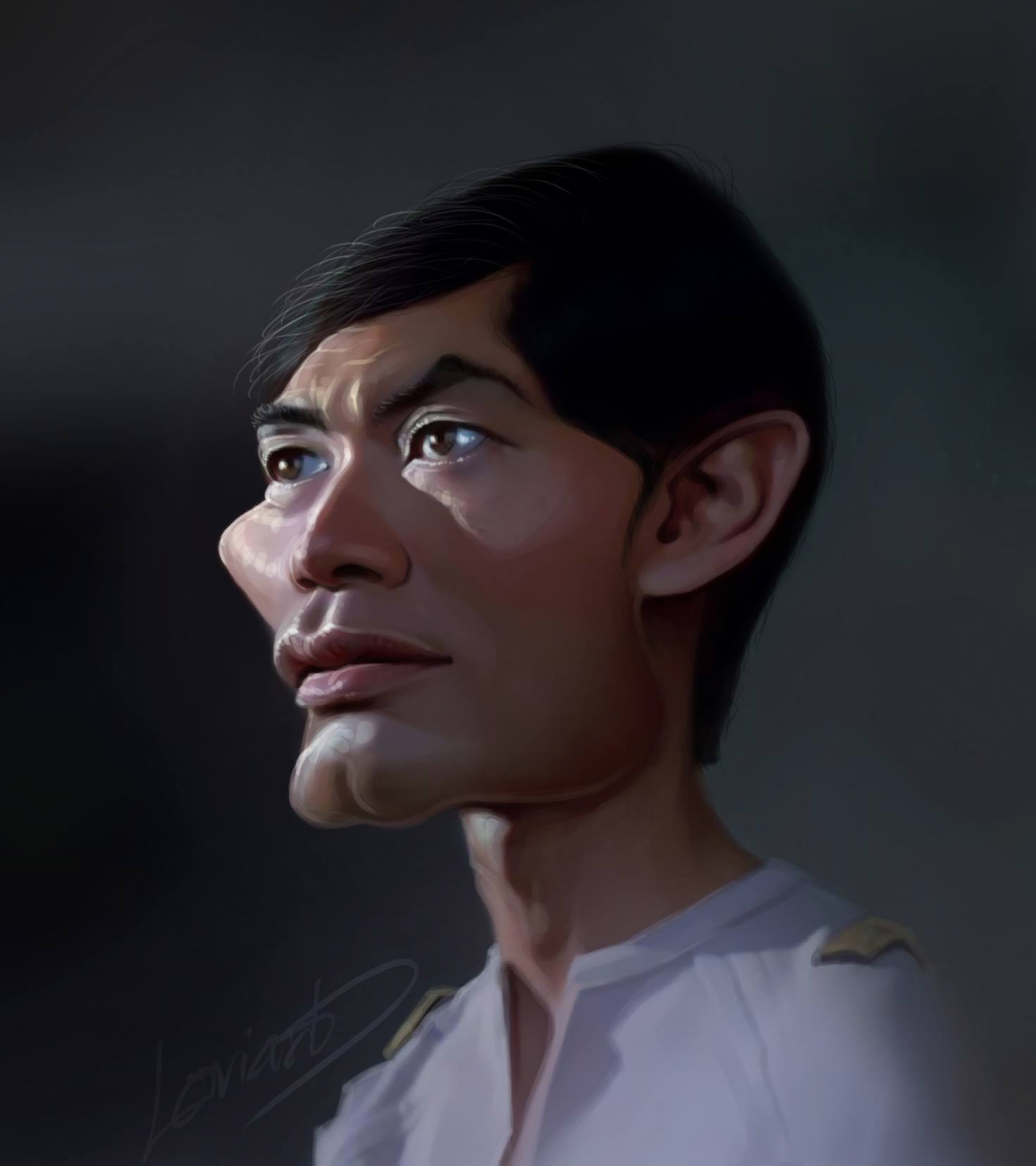 Caricatura de Señor Hikaru Sulu de Star Trek