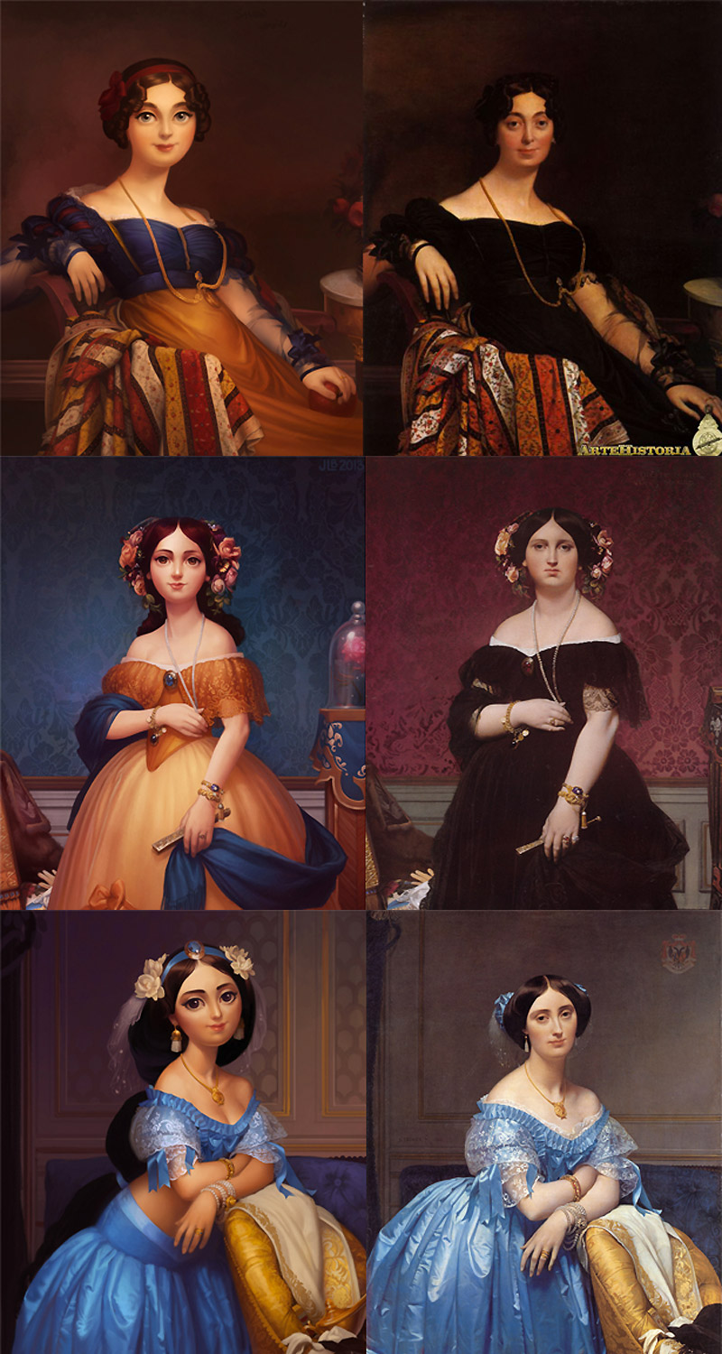 Pinturas clásicas como princesas Disney