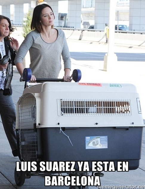 Luis Suárez ya esta en Barcelona...