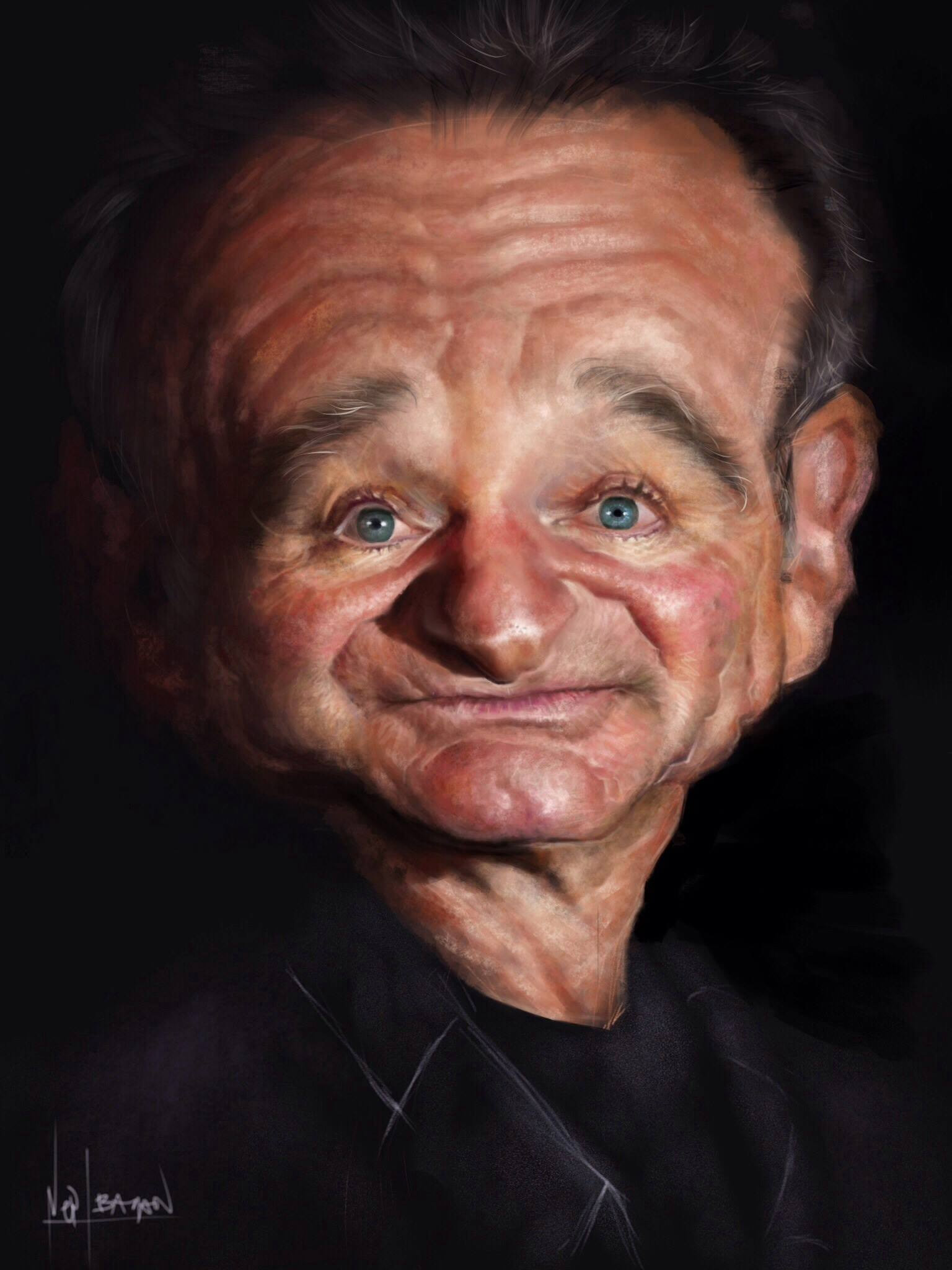 Caricatura de Robin Williams