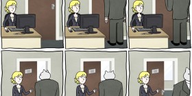 El gato empresario: puerta