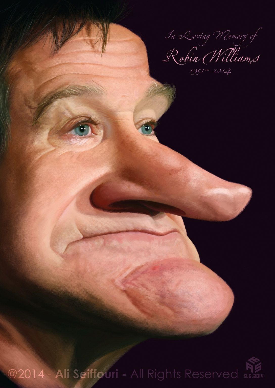 Caricatura de Robin Williams