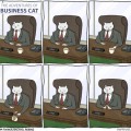 El gato empresario: no lo puede evitar