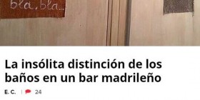 Distinción del baño de un bar de Madrid