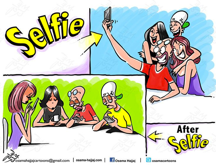 Antes y después de una selfie