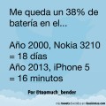 Batería en un Nokia y en un iPhone